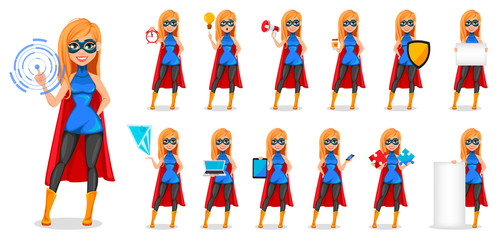 Successful woman wearing superhero costume © vectorkif