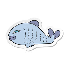 sticker of a cartoon fish