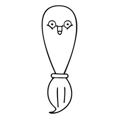 line drawing cartoon paint brush