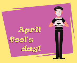April Fool's Day greeting card with mime