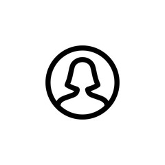 User profile icon outline simple flat style illustration isolated