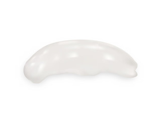 Cosmetic cream smear, realistic creamy or lotion texture, gel blob isolated on white background. 