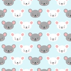 cute cartoon mouse seamless vector pattern background illustration