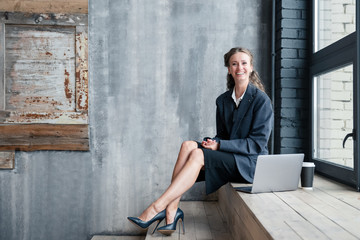 businessman working on laptop in office