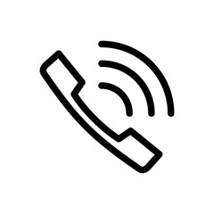 Phone icon outline simple flat style illustration isolated