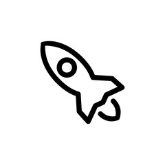 Rocket icon outline simple flat style illustration isolated