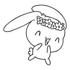 line drawing kawaii cute furry bunny