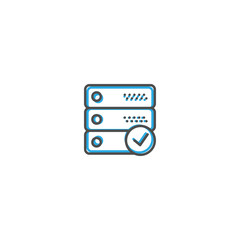 Server icon design. Interaction icon line vector illustration