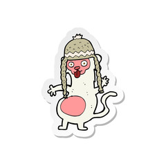 sticker of a funny cartoon monkey