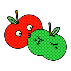 comic book style cartoon apples