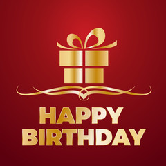 Happy Birthday. Greeting, Gift or Purchases. Golden vector illustration