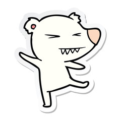 sticker of a dancing polar bear cartoon