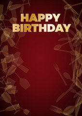 happy birthday dinner, template for poster, cover and menu. Vector illustration