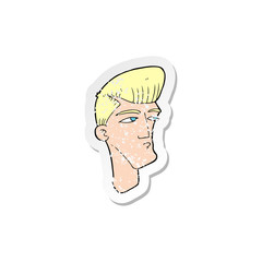 retro distressed sticker of a cartoon cool fashion guy