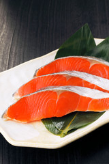 紅鮭の切身　Sockeye salmon slice cut