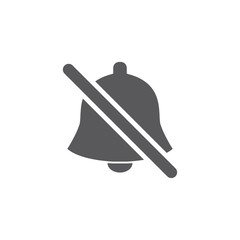 Crossed out bell icon. Silent mode. Notification line icons. Social Media element, User Interface sign.