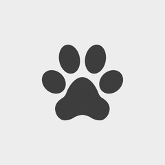 Paw Prints icon in flat design isolated on white background. Vector illustration