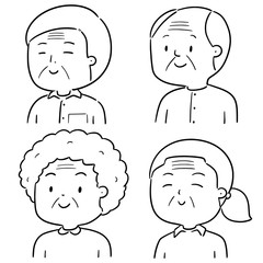 vector set of elder people