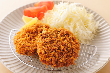 メンチカツ　Minced meat cutlets. Japanese food.