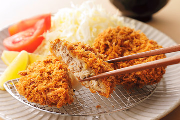 メンチカツ　Minced meat cutlets. Japanese food.