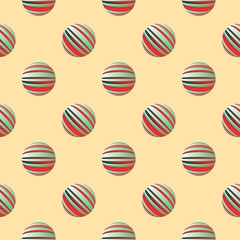 striped polka dots seamless tile in red green shades