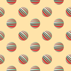 striped polka dots seamless tile in red green shades