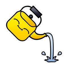 gradient shaded cartoon pouring kettle