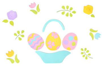 Easter paper cut on white background - isolated