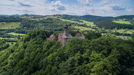 Fototapeta na wymiar Grodno castle aerial view