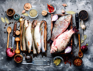 Fresh fish and ingredients