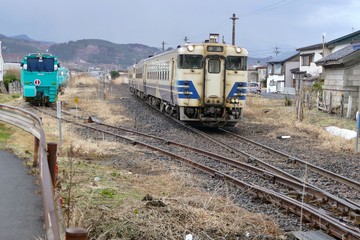 Fototapeta premium 《五能線が走る風景》青森県深浦町