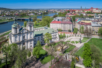 Basilica of St. Michael in Krak&oacute;w aerial view