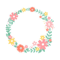A wreath of decorative flowers.