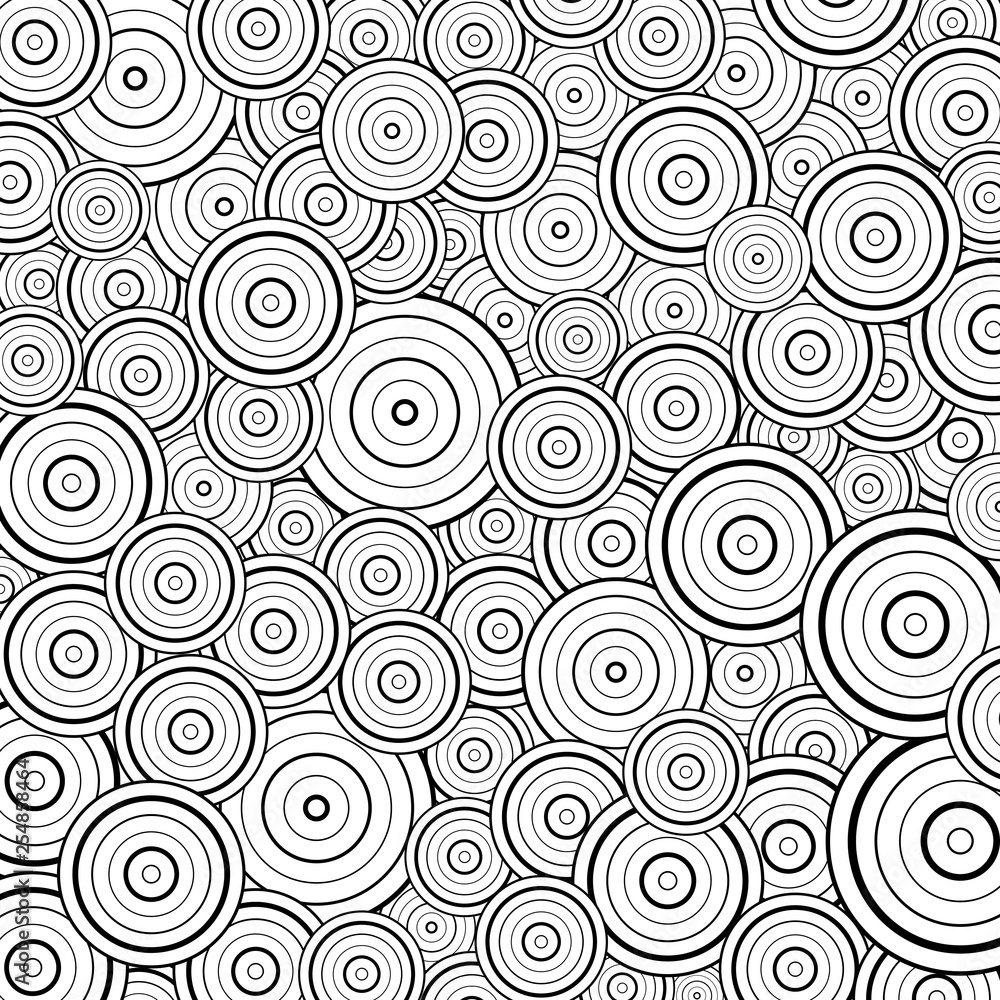 Aufkleber abstract circle black line pattern design decoration background. you can use for abstraction artwork