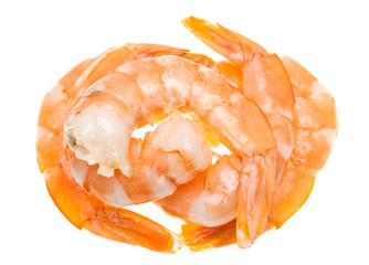 ready shrimp on white background