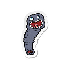 sticker of a cartoon leech