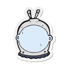 sticker of a cartoon space helmet