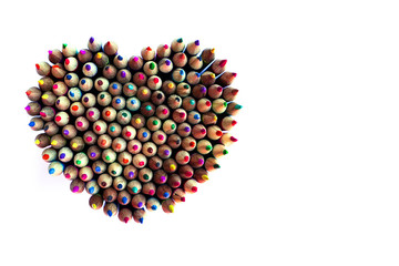 Happy valentines day, made from wood colored pencils-1