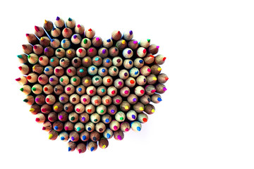 Happy valentines day, made from wood colored pencils-1