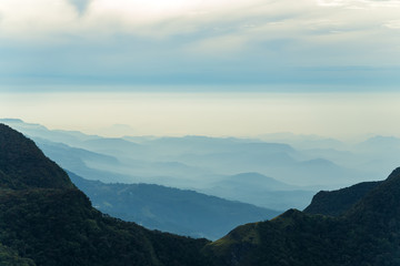 Panorama of mountain ridges Hills Landscape