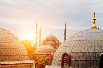 ramadan exterior features domes minarets Ottoman architecture Istanbul, Turkey.