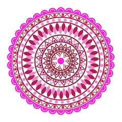 Beautiful Indian ornament, mandala pattern. Flat simple design vector illustration isolated on white background.