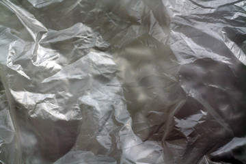 Crumpled transparent plastic  surface.