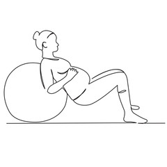 pregnant woman girl doing yoga