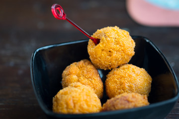 Delicious homemade crispy cheese balls