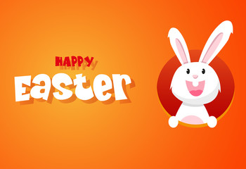 Fototapeta premium Rabbit and eggs in Easter day.Bunny Ears Vector