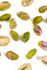 pistachio nuts isolated on white background