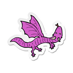 sticker of a cartoon little dragon