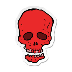 sticker of a cartoon skull