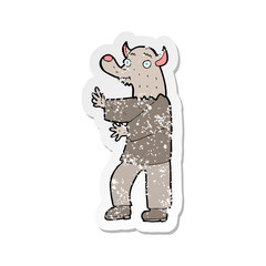 retro distressed sticker of a cartoon werewolf